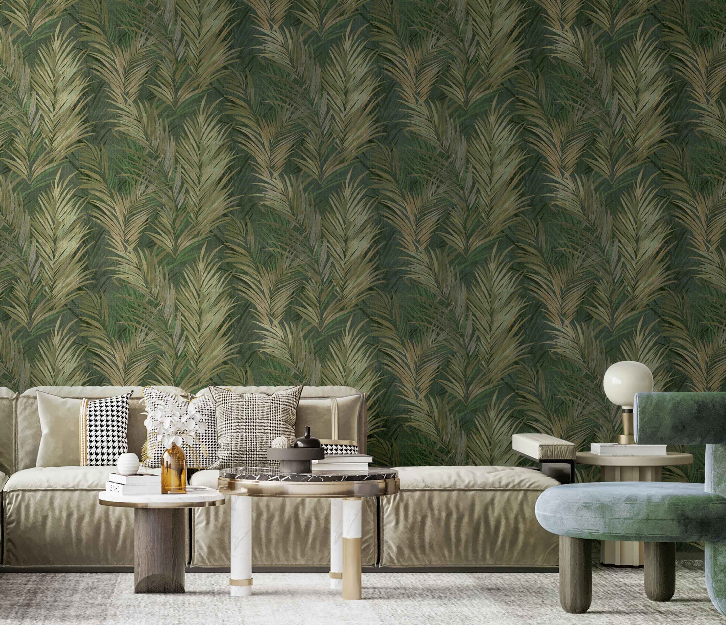 Carta da parati Grande "Foglie verdoni" Larghezza 1Metro - a metraggio o rotolo