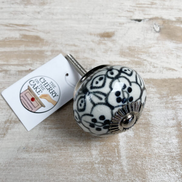 Pomello in ceramica “Black Flora"