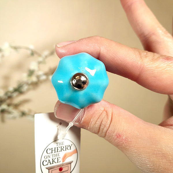 Pomello in ceramica “Light Blue Small Flower"