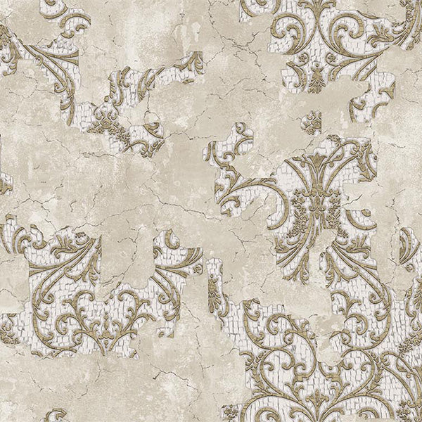 Carta da parati "Giglio Délabré Crema", a metraggio o rotolo