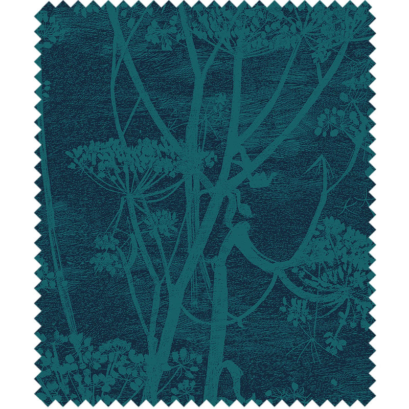 TESSUTO "Cow Parsley Velvet Petrol & Ink" - The Contemporary - Cole & Son