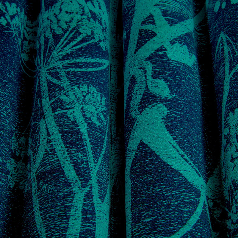 TESSUTO "Cow Parsley Velvet Petrol & Ink" - The Contemporary - Cole & Son