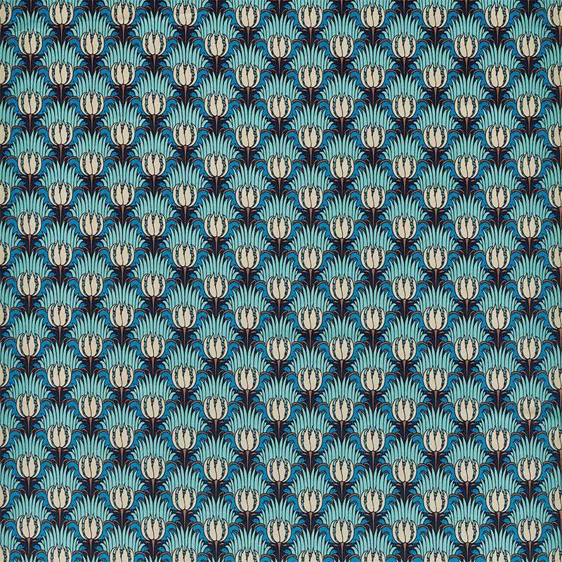 TESSUTO "TULIP & BIRD OPAL & SEA FOAM" - Morris & Co. - Sanderson