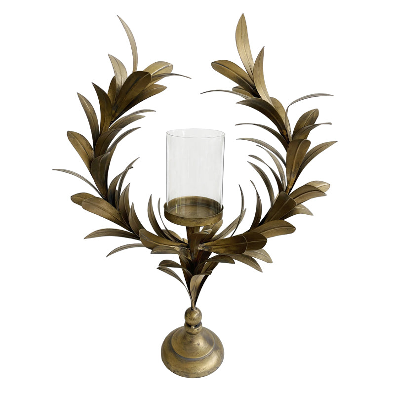 Candelabro “Victory”, in metallo e vetro