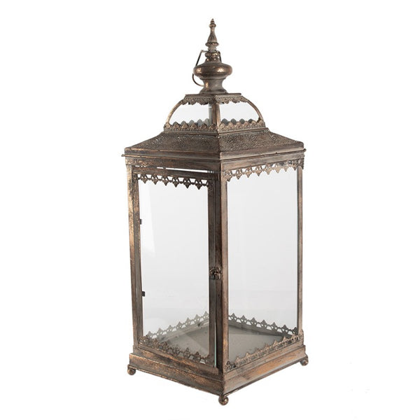 Lanterna "Arabian Night" in vetro e ferro - 28x27x60 cm