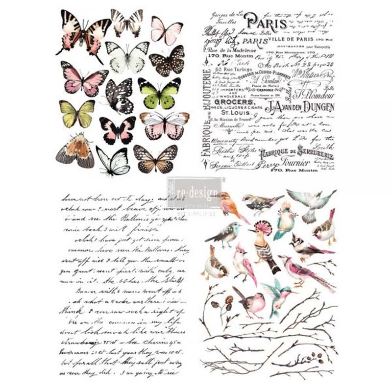 Redesign Decor Transfers "PARISIAN BUTTERFLIES" 28 x 38 cm
