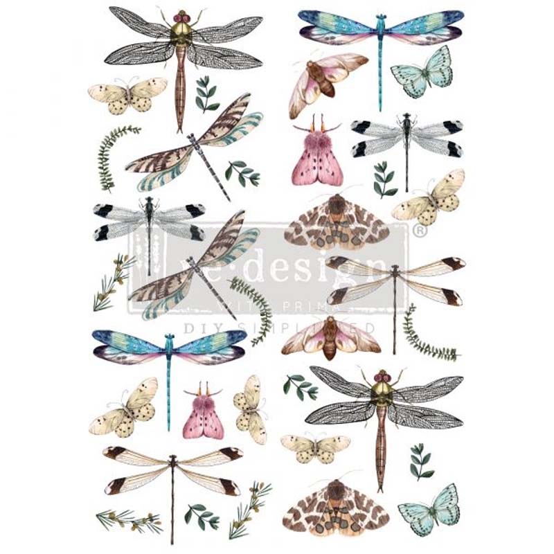 Redesign Decor Transfers “RIVERBED DRAGONFLIES” 61 x 89 cm