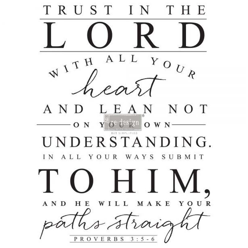 Redesign Decor Transfers "TRUST IN THE LORD" 56x76 cm