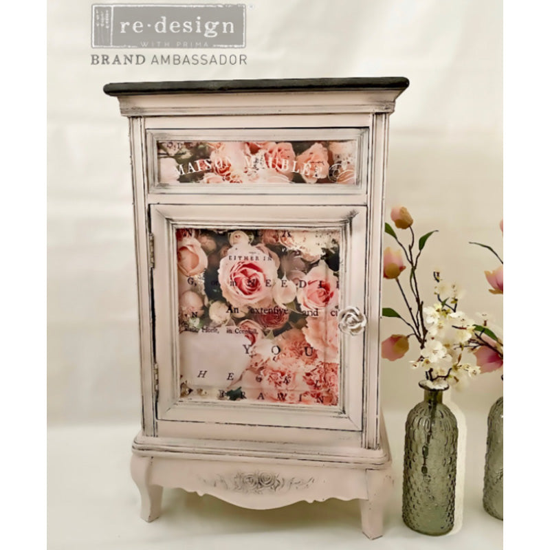 Carta da Découpage "ANGELIC ROSE GARDEN" in Tessuto 48x76cm