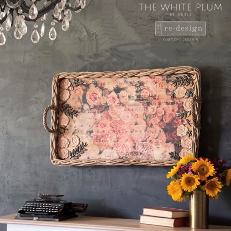 Carta da Découpage "ANGELIC ROSE GARDEN" in Tessuto 48x76cm