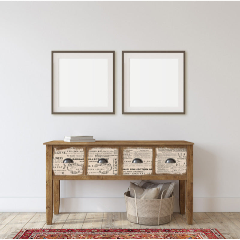 Carta da Découpage "FLORAL TEXT" in Tessuto 48x76cm