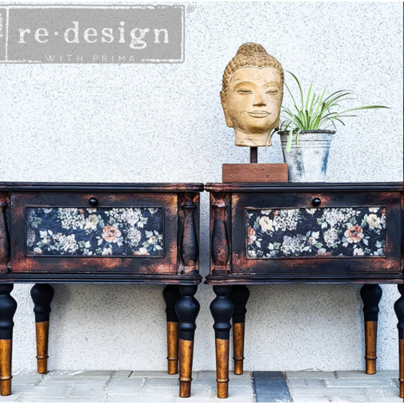 Carta da Découpage "MIDNIGHT AMBER" in Tessuto 48x76cm