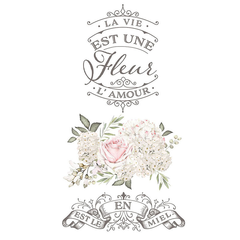 Redesign Decor Transfers "LA VIE EST UNE FLEUR" 43 x 68,5 cm