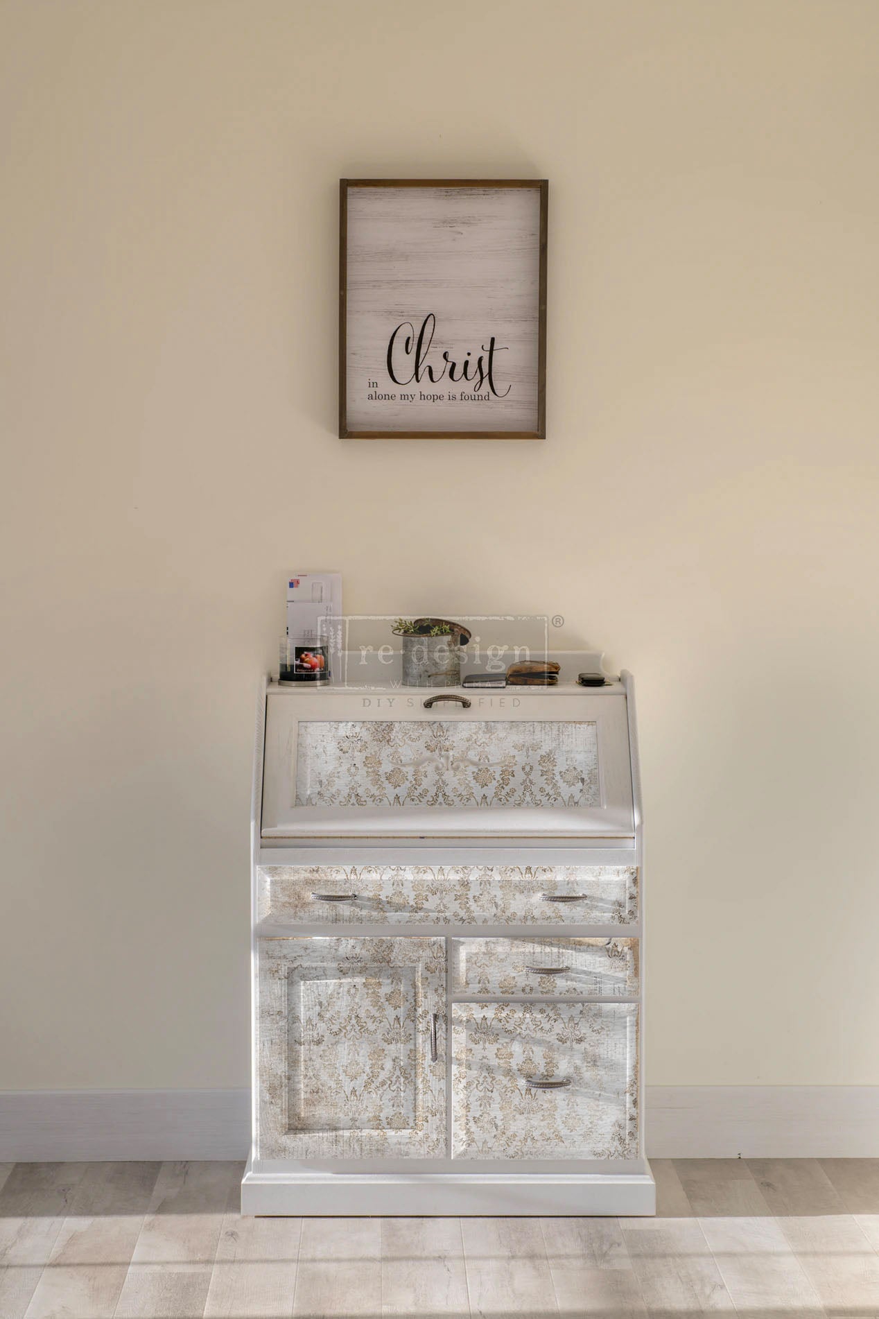 Carta da Découpage Decor "Washed Damask" – 1 foglio in Tessuto Formato 49.5x76cm