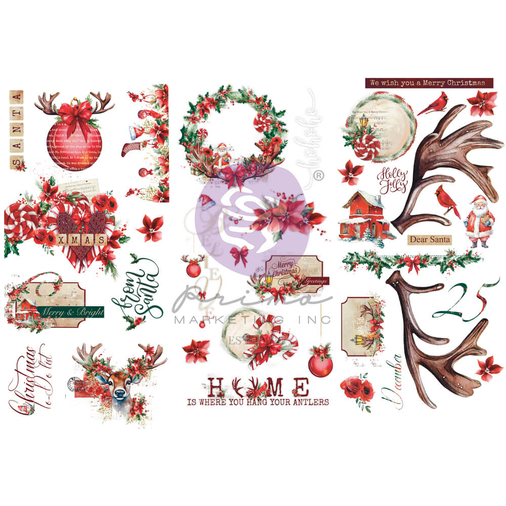 Redesign Decor Transfers “ NORTH POLE COLLECTION” 3 fogli 15,2 x 30,4 cm