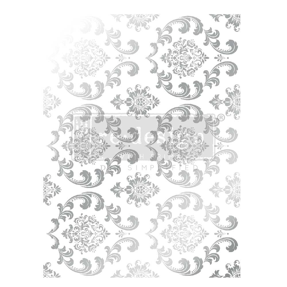 Redesign Decor Transfers Foil Kacha “SILVER HOUSE DAMASK” 45,7x60,9 cm