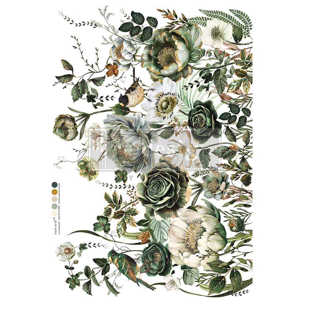 Redesign Decor Transfers Gold Foil Kacha “Botanical Journal” 4 fogli 90x70 cm