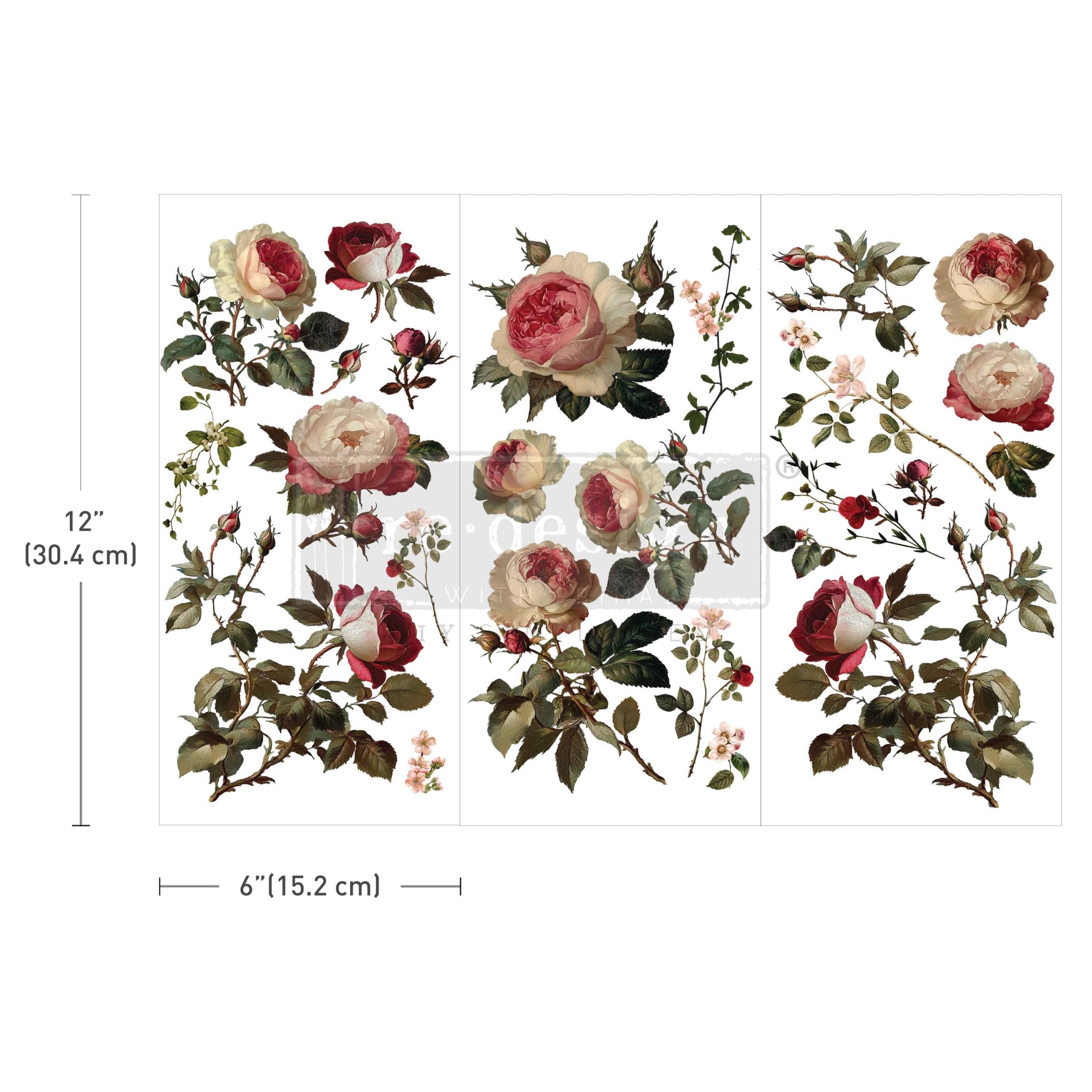 Redesign Decor Transfers "Midnight Rose" 15 x 30,5 cm