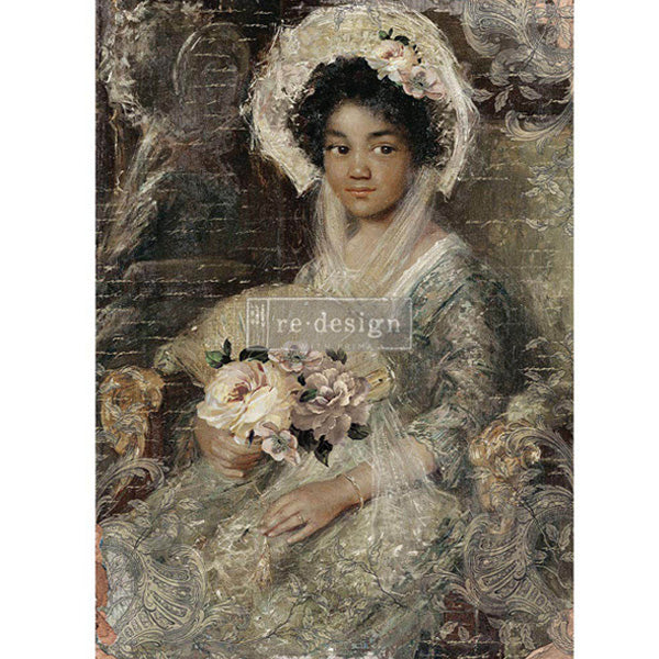 Carta da Découpage "Beautiful Portrait" in Carta di Riso 59x84 cm