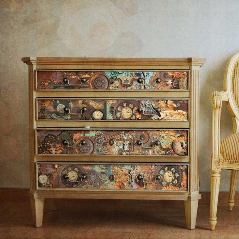 Carta da Découpage "TARNISHED PARTS" in Tessuto 48x76cm