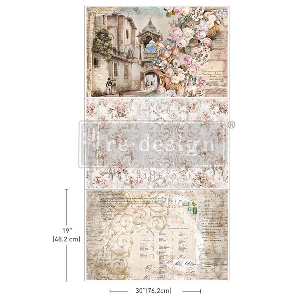 Carta da Découpage Paper Pack "OLD WORLD CHARM" in Tessuto 49.53 x 76.2 cm