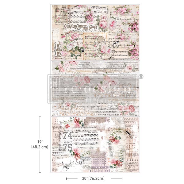 Carta da Découpage Paper Pack "SHABBY CHIC SHEETS" in Tessuto 49.53 x 76.2 cm