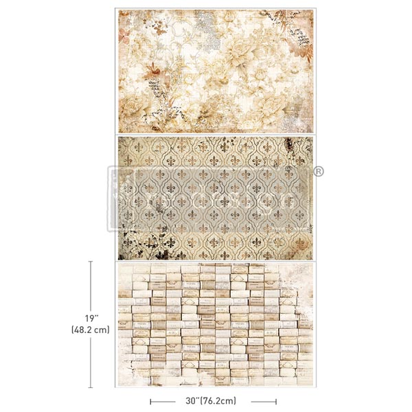 Carta da Découpage Paper Pack "ENCHANTED ROMANCE" in Tessuto 49.53 x 76.2 cm