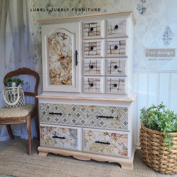 Carta da Découpage Paper Pack "ENCHANTED ROMANCE" in Tessuto 49.53 x 76.2 cm