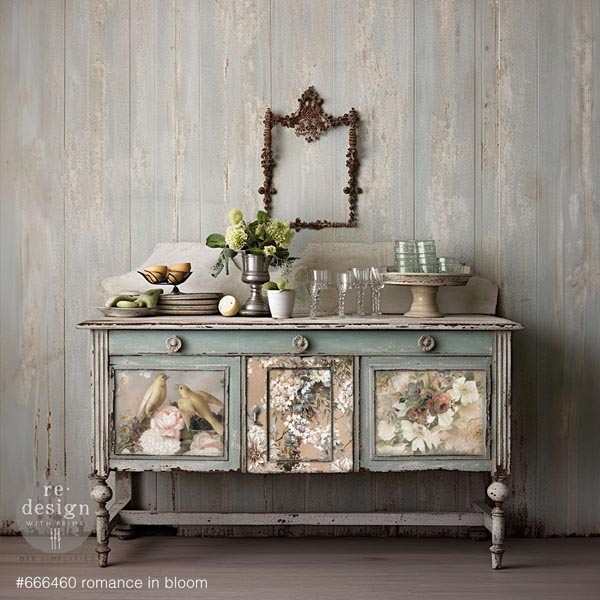 Carta da Découpage Paper Pack "ROMANCE IN BLOOM" in Tessuto 49.53 x 76.2 cm