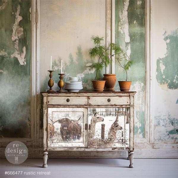 Carta da Découpage Paper Pack "RUSTIC RETREAT " in Tessuto 49.53 x 76.2 cm