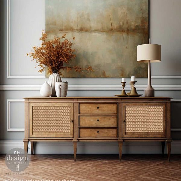 Carta da Découpage "Artisanal Basket Charm" in Carta di Riso 59x84 cm