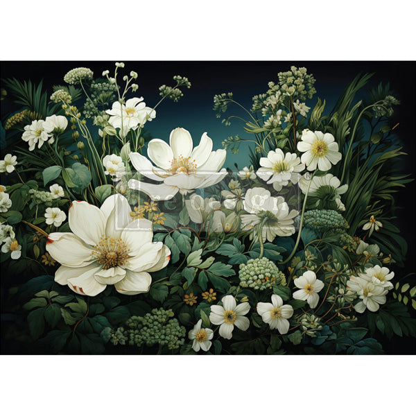 Carta da Découpage "Contrast of Night and Petal" in Carta di Riso 59x84 cm