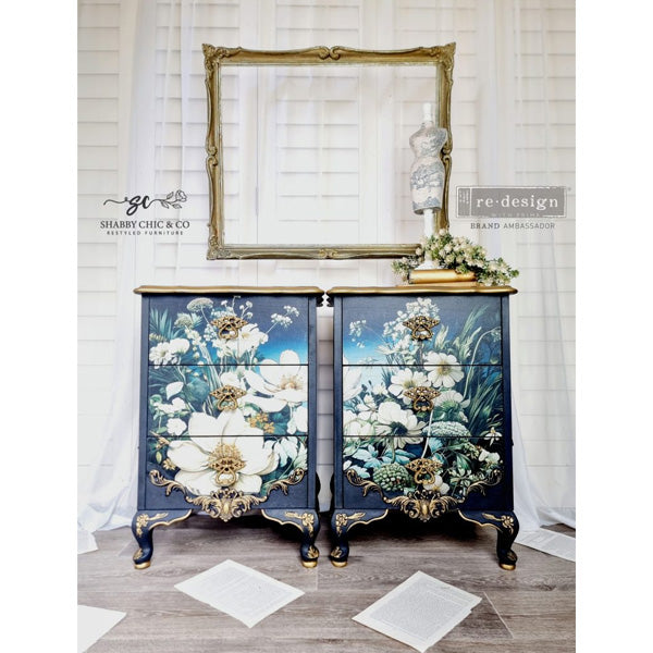 Carta da Découpage "Contrast of Night and Petal" in Carta di Riso 59x84 cm