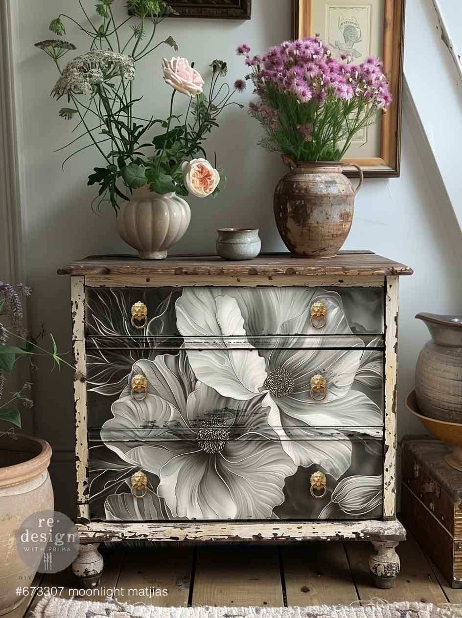 Carta da Decoupage Fiber “Moonlight Matilija" 1 foglio A1