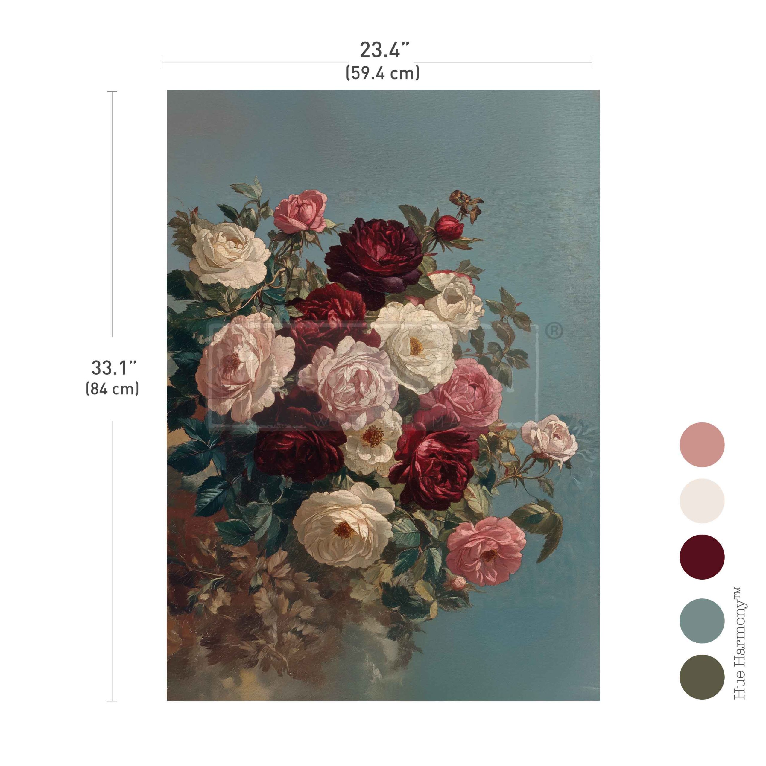 Carta da Decoupage Fiber “Ethereal Rosebush” 1 foglio A1