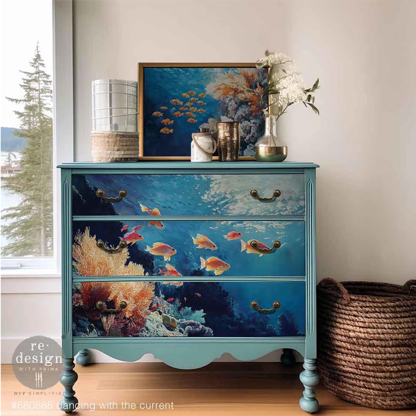 Carta da Découpage Decor "Dancing with the current" - 2 fogli A3