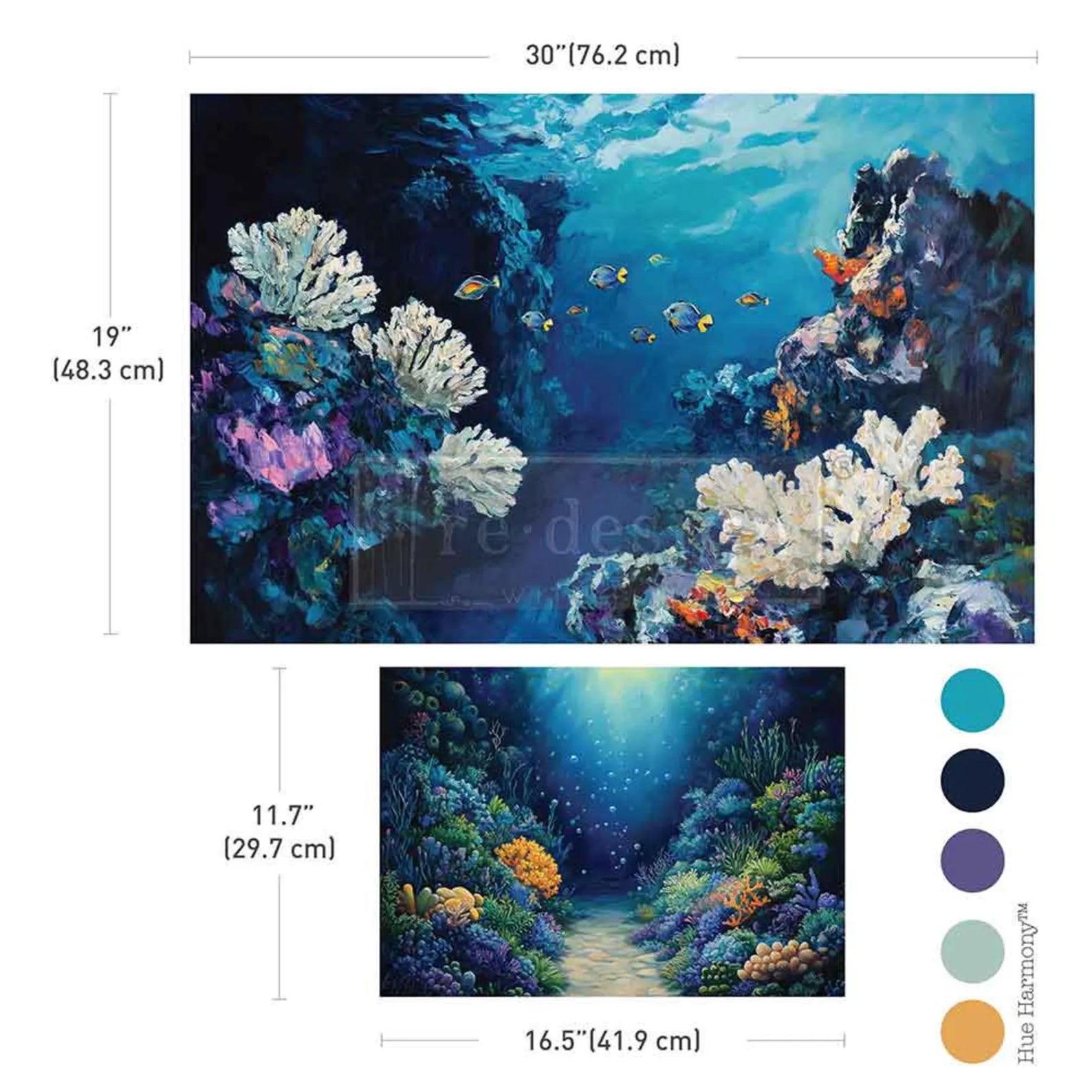 Carta da Découpage Decor "The living reef" - 2 fogli A3