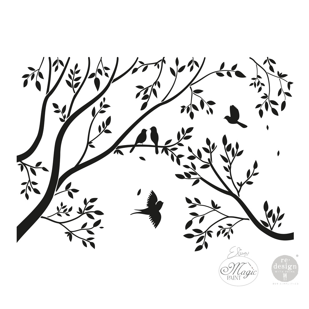 Stencil “Magical Forest” Elisa e Magic Paint per Redesign - 30×42 cm