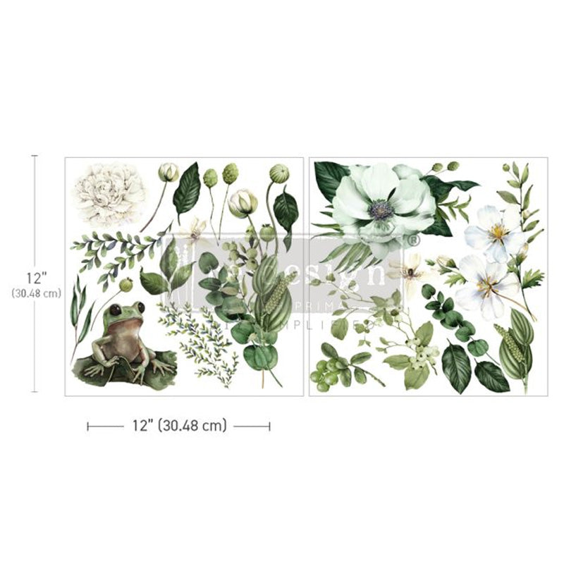 Redesign Decor Transfers Maxi "FROGGY MEADOW GREENS" 30,50×30,50 cm