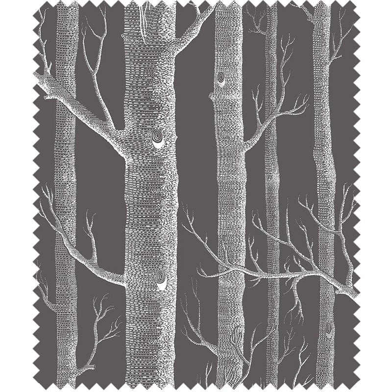 TESSUTO "Woods Linen Union White on Charcoal" - The Contemporary - Cole & Son
