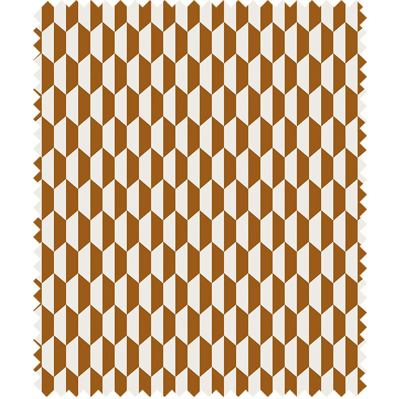 TESSUTO "Tile Jacquard Dark Ginger & Cream" - The Contemporary - Cole & Son