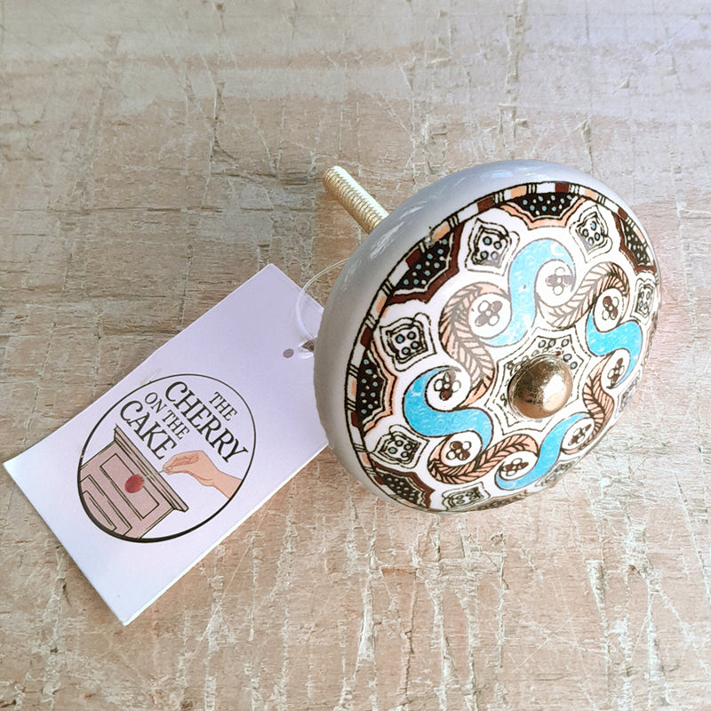 Pomello in ceramica “Sole Foglie"