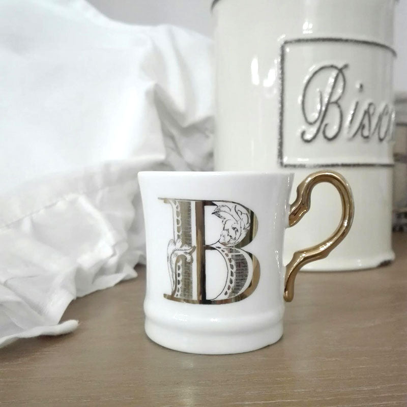 Tazzina "Letter Gold Moka - B", Livellara Milano