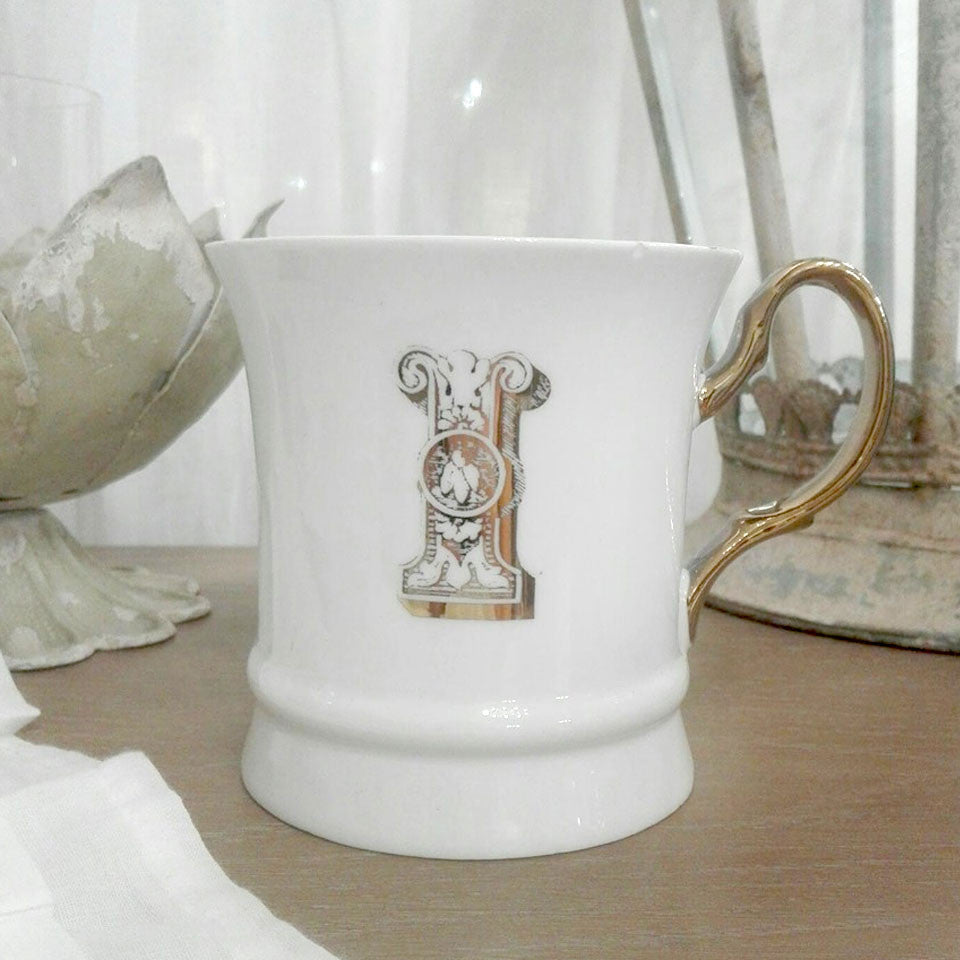 Tazza "Letter Gold Mug - I, Livellara Milano