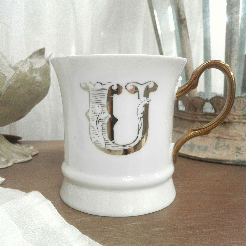 Tazza "Letter Gold Mug - U, Livellara Milano