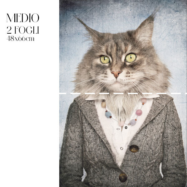 Dècoupage Fauna Pop - Gatto Raffinato