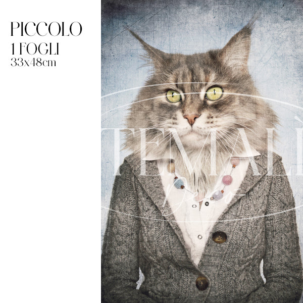 Dècoupage Fauna Pop - Gatto Raffinato