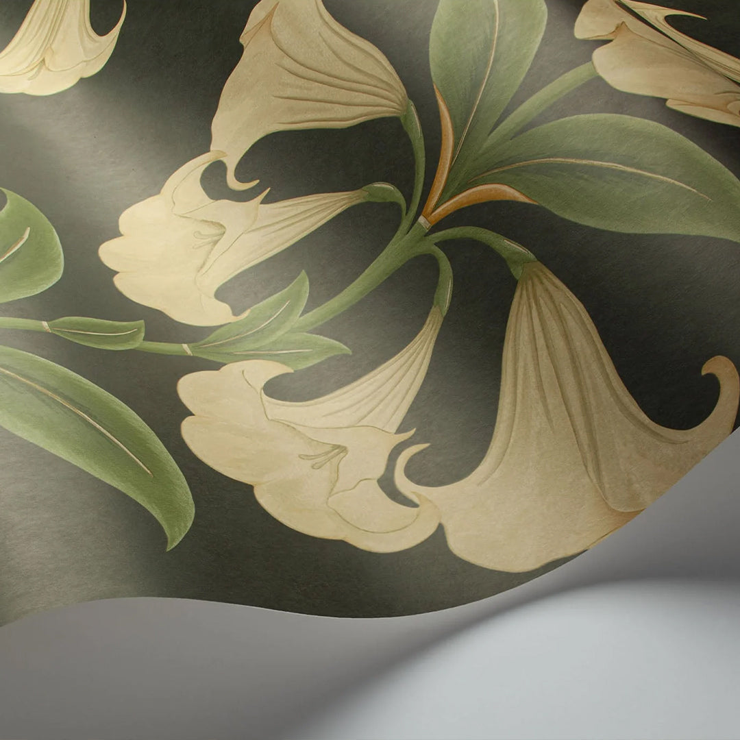 Carta da Parati “Angel’s Trumpet bejge e verde oliva” Seville | COLE & SON
