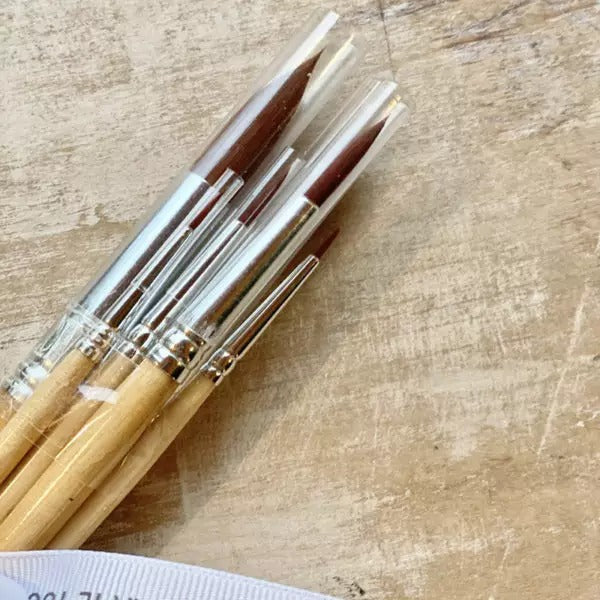 Set pennellini per decorazioni - Punta Tonda, 6 pezzi