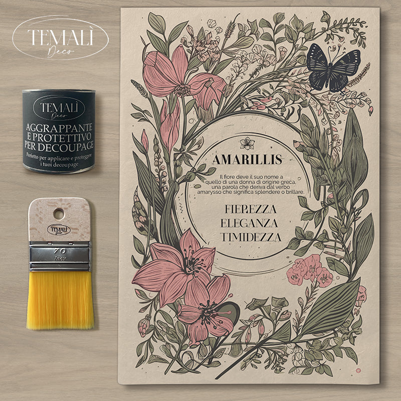 Dècoupage Botanical Vintage - Amarillis